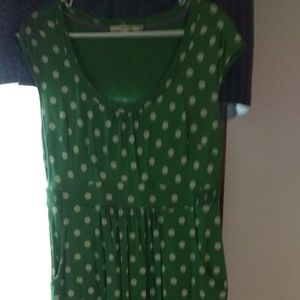 Adorable green and white polka dot dress